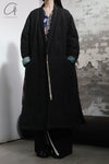 AVIVA JIFEI XUE Padded Long Kimono Jacket with Vintage Patch Lining FW22-PKJL-DGRY